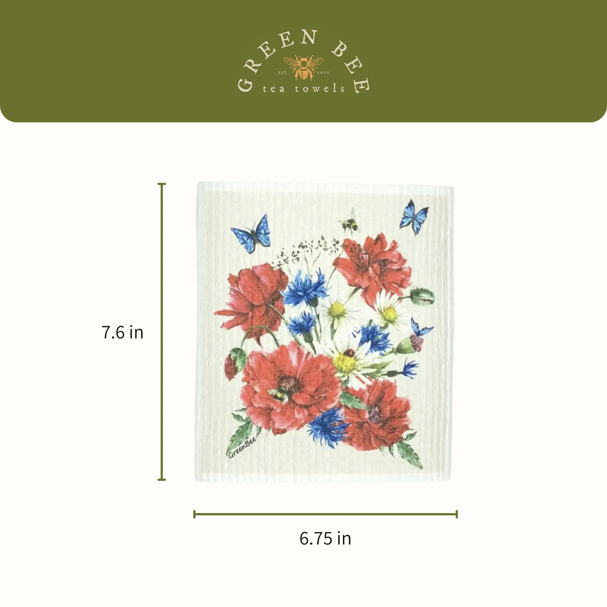 Flower Butterfly Swedish Dishcloth | Reusable Paper Towels