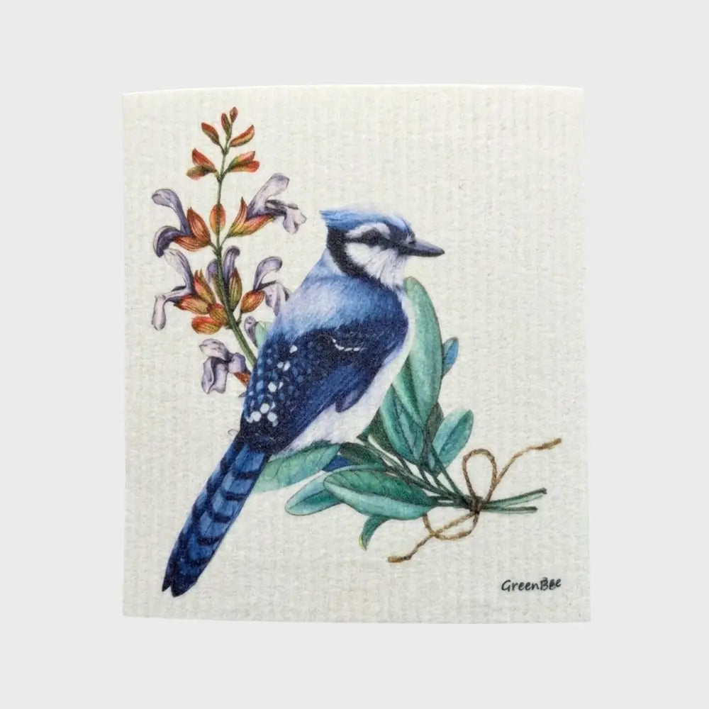 Blue Jay Bird Swedish Dishcloth | Reusable Paper Towels