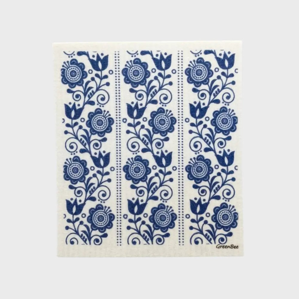 Blue Flowers Swedish Dishcloth | Sponge Cloth
