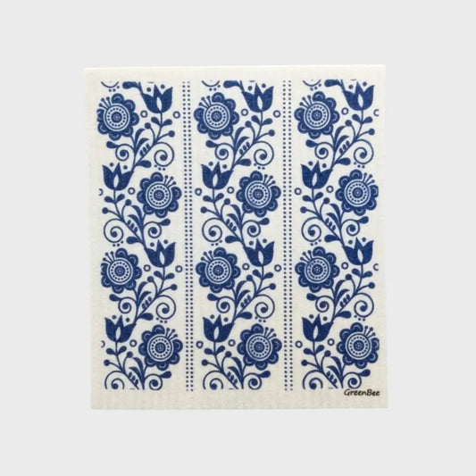 Blue Flowers Swedish Dishcloth | Sponge Cloth