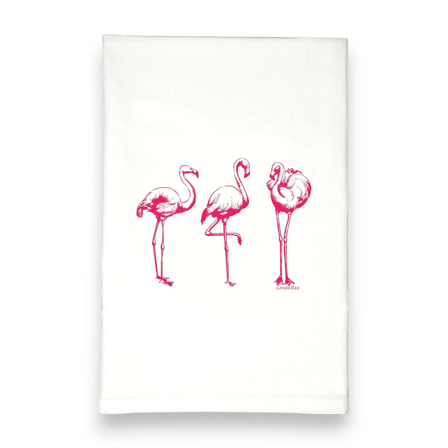 Flamingo Tea Towel Green Bee Tea Towels