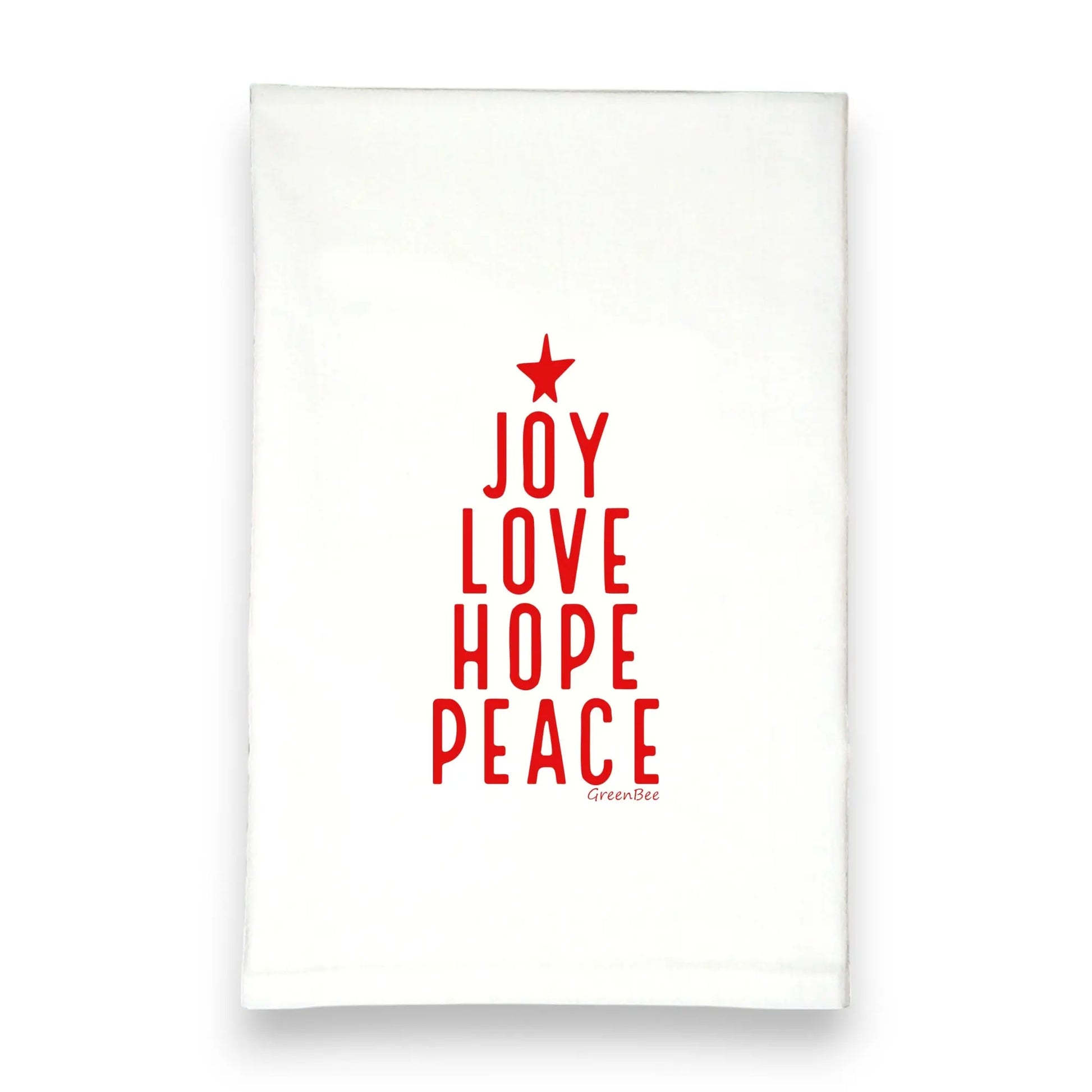 JOY LOVE HOPE PEACE Green Bee Tea Towels