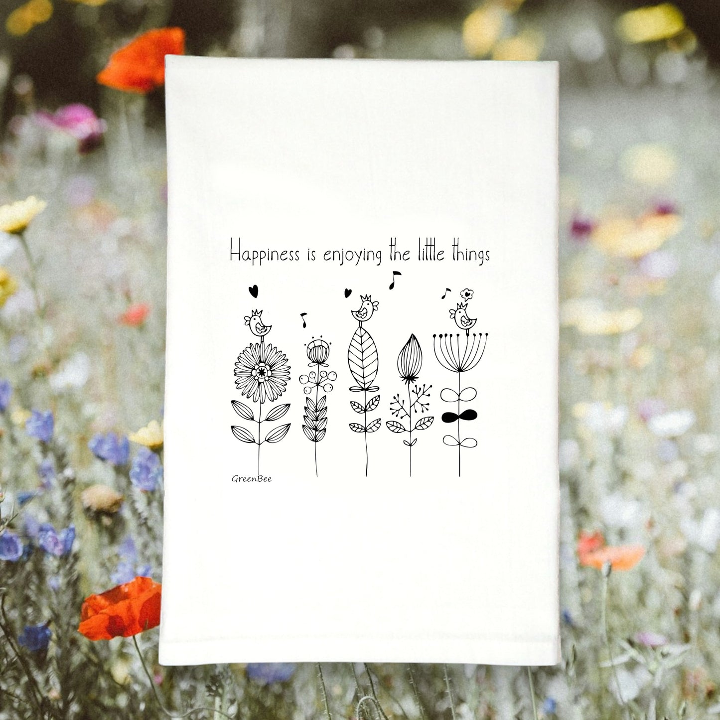 Happiness Floral Towel | Tea Towels | Kitchen Tea Towels