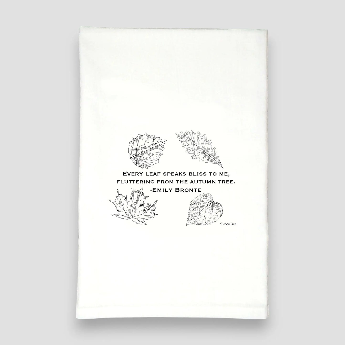 Fall Leaves Tea Towel | Autumn Green Bee Tea Towels Green Bee Tea Towels