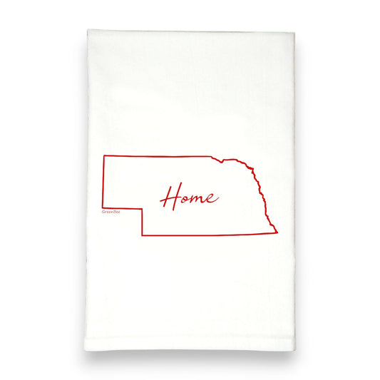 Nebraska Kitchen Towel | State Home Tea Towel | Cornhusker State Gift Green Bee Tea Towels