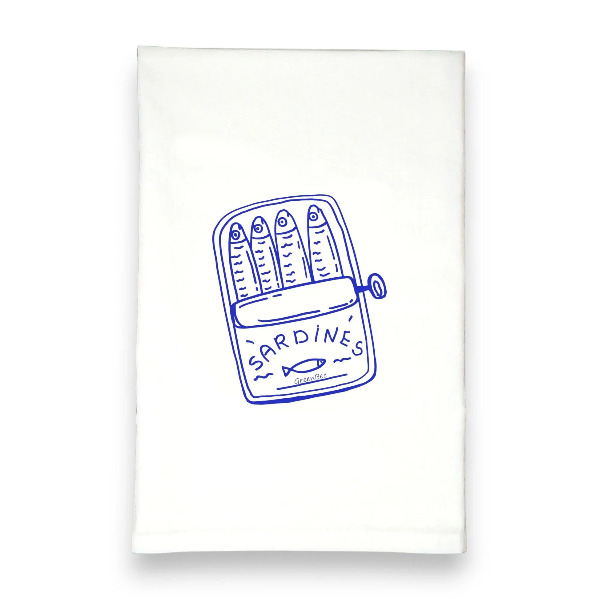 Sardine Fish Tea Towel Green Bee Tea Towel