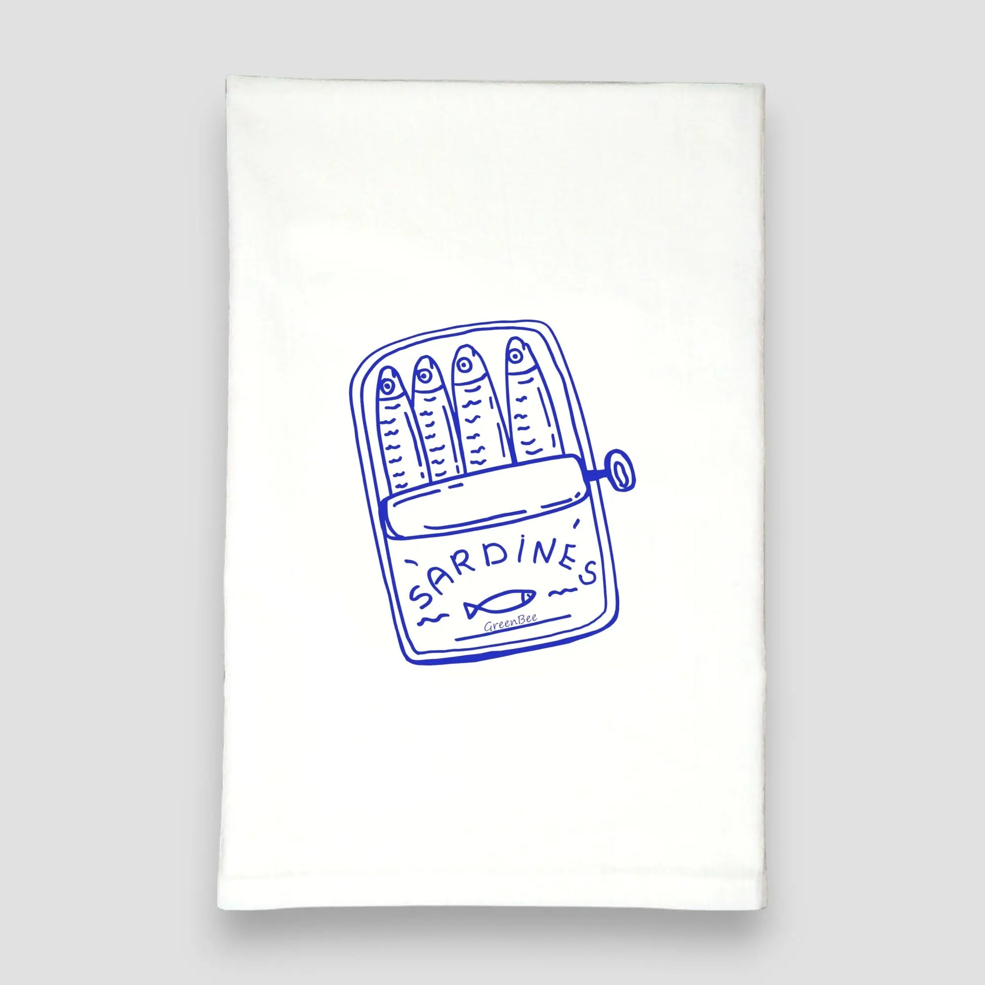 Sardine Fish Tea Towel Green Bee Tea Towel