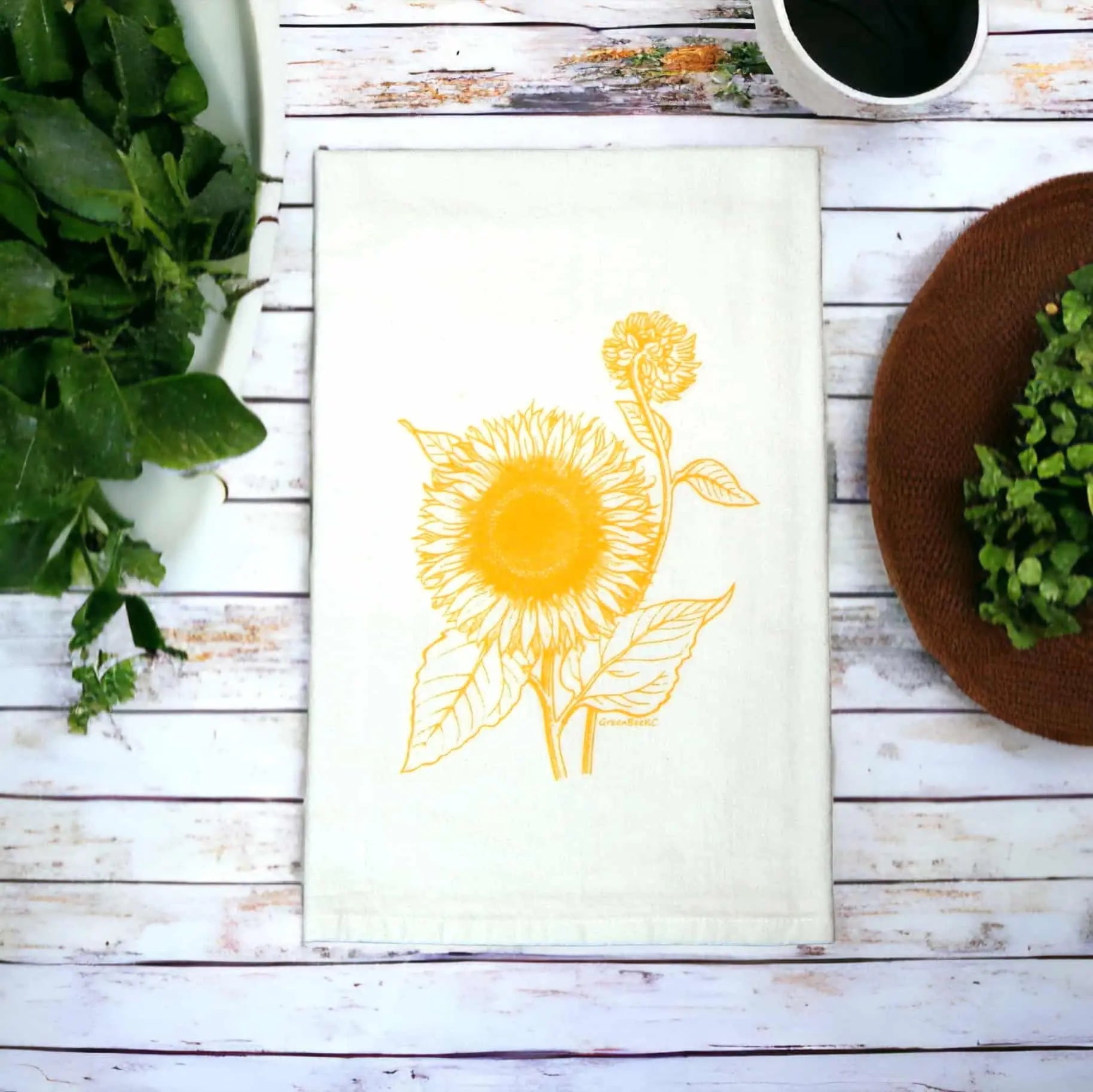 sunflower kitchen tea towel