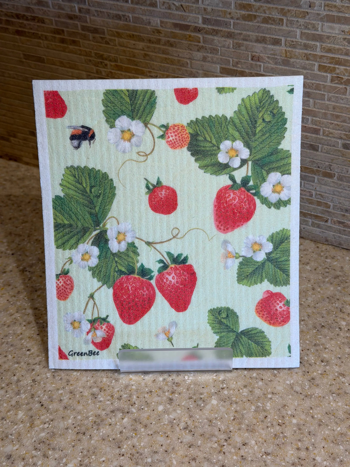 Strawberry Plant Swedish Dishcloth | Reusable Paper Towels