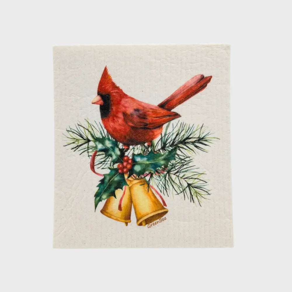 Christmas Cardinal Swedish Dishcloth | Reusable Paper Towels