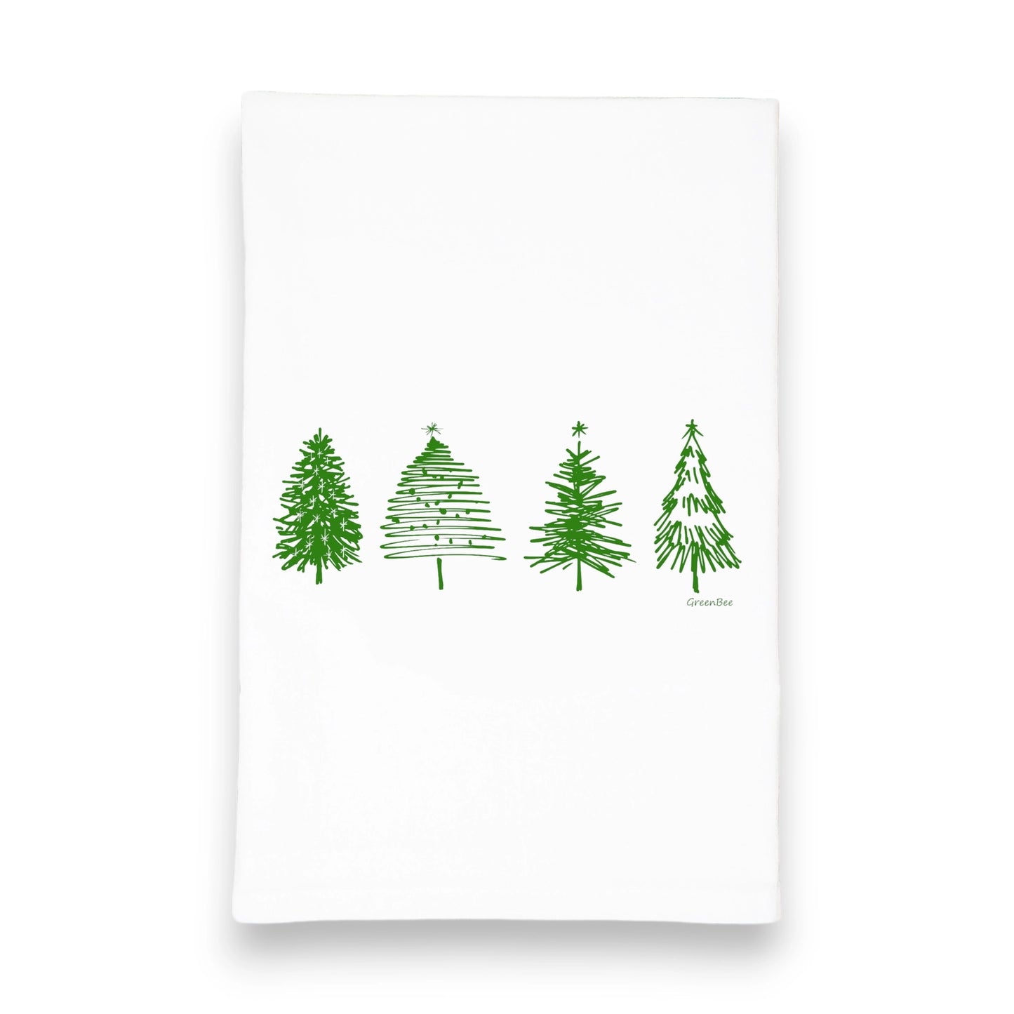 Scribble Trees Christmas Tea Towel