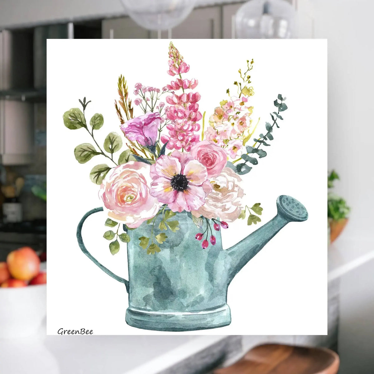 Watering Can Floral Swedish Dishcloth | Reusable Paper Towel