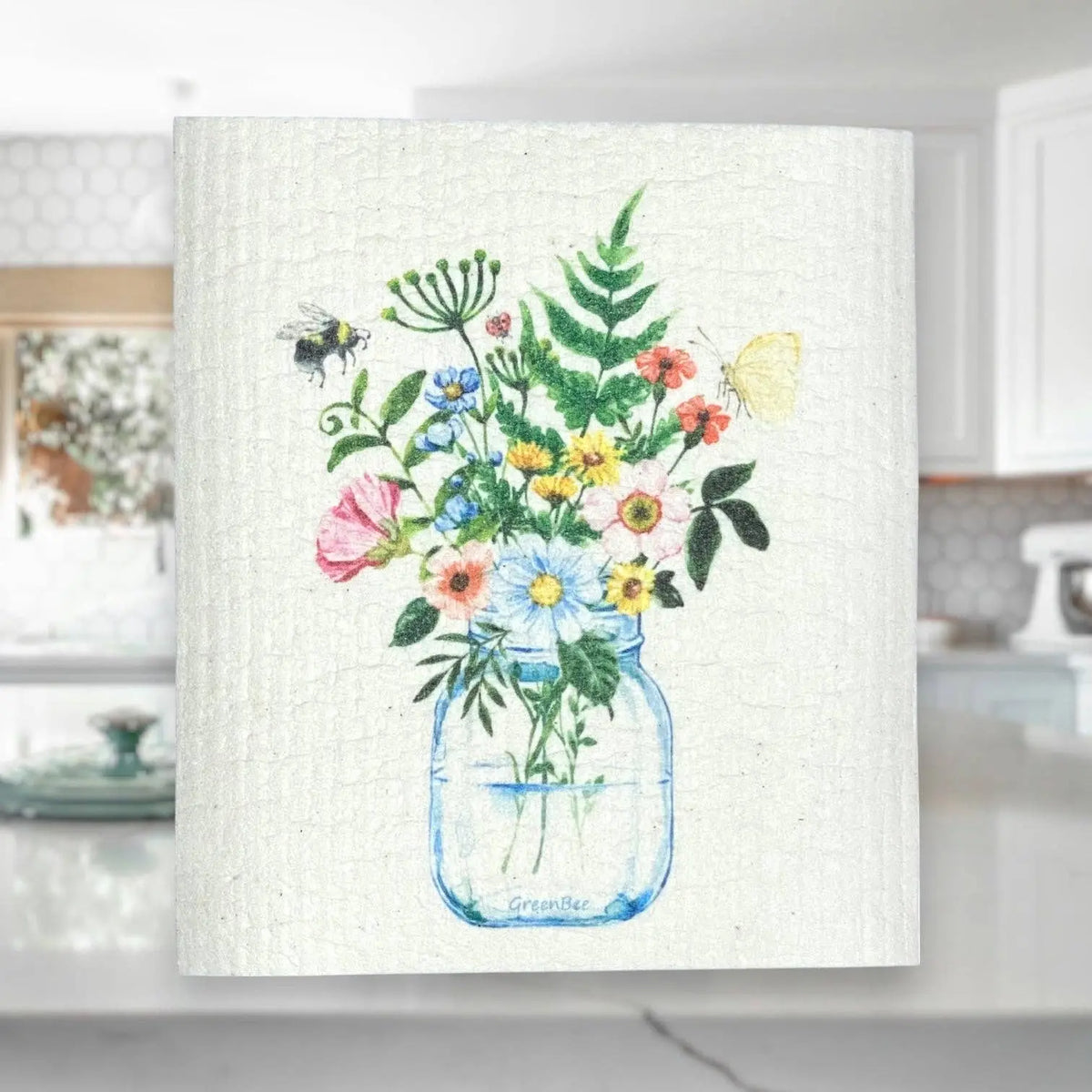 Flower Vase Swedish Dishcloth | Kitchen Cloth | Dish Towel