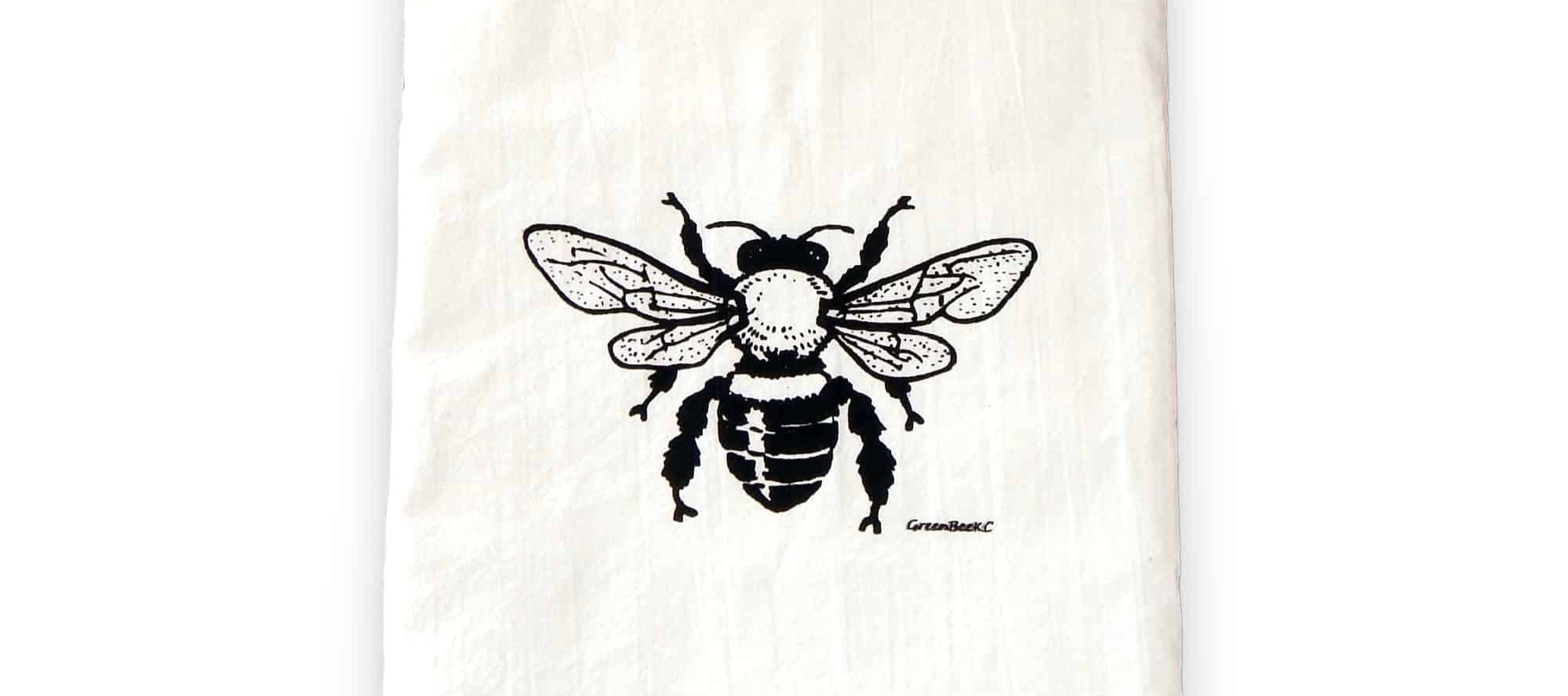 honey bee kitchen tea towel