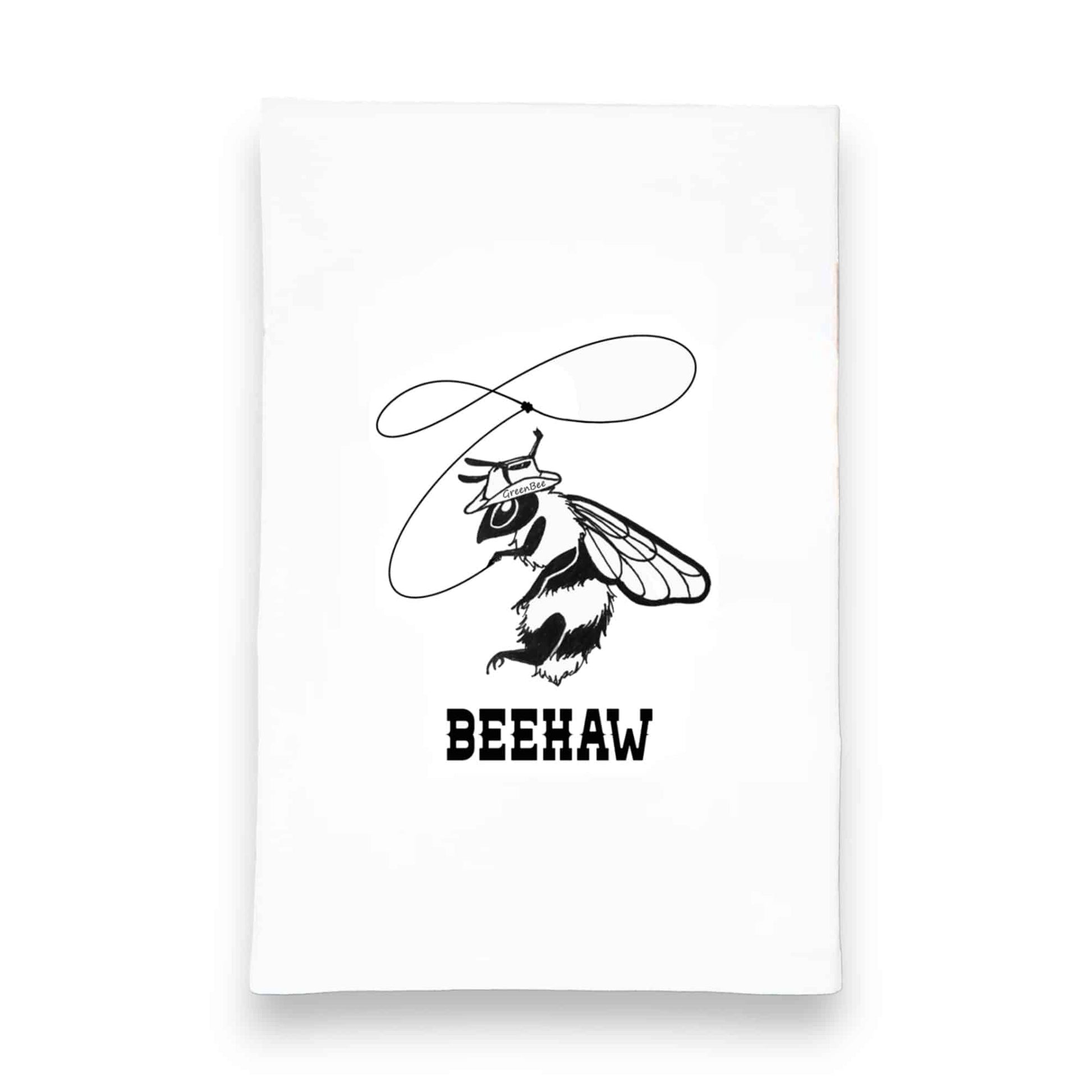 yeehaw cowboy bee kitchen tea towel