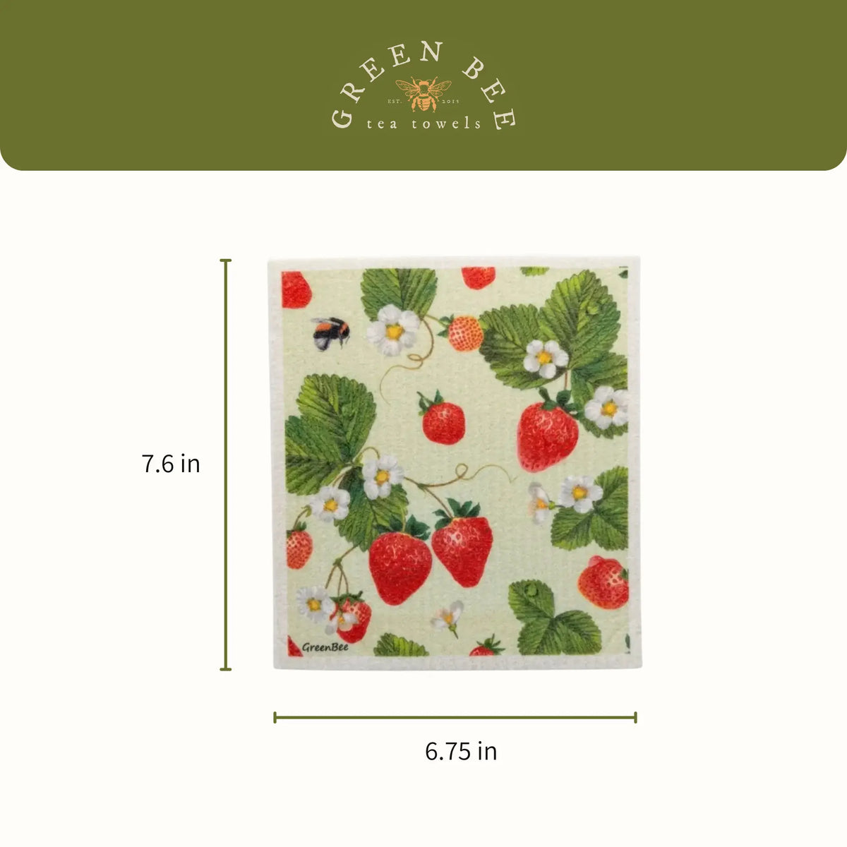 Strawberry Plant Swedish Dishcloth | Reusable Paper Towels