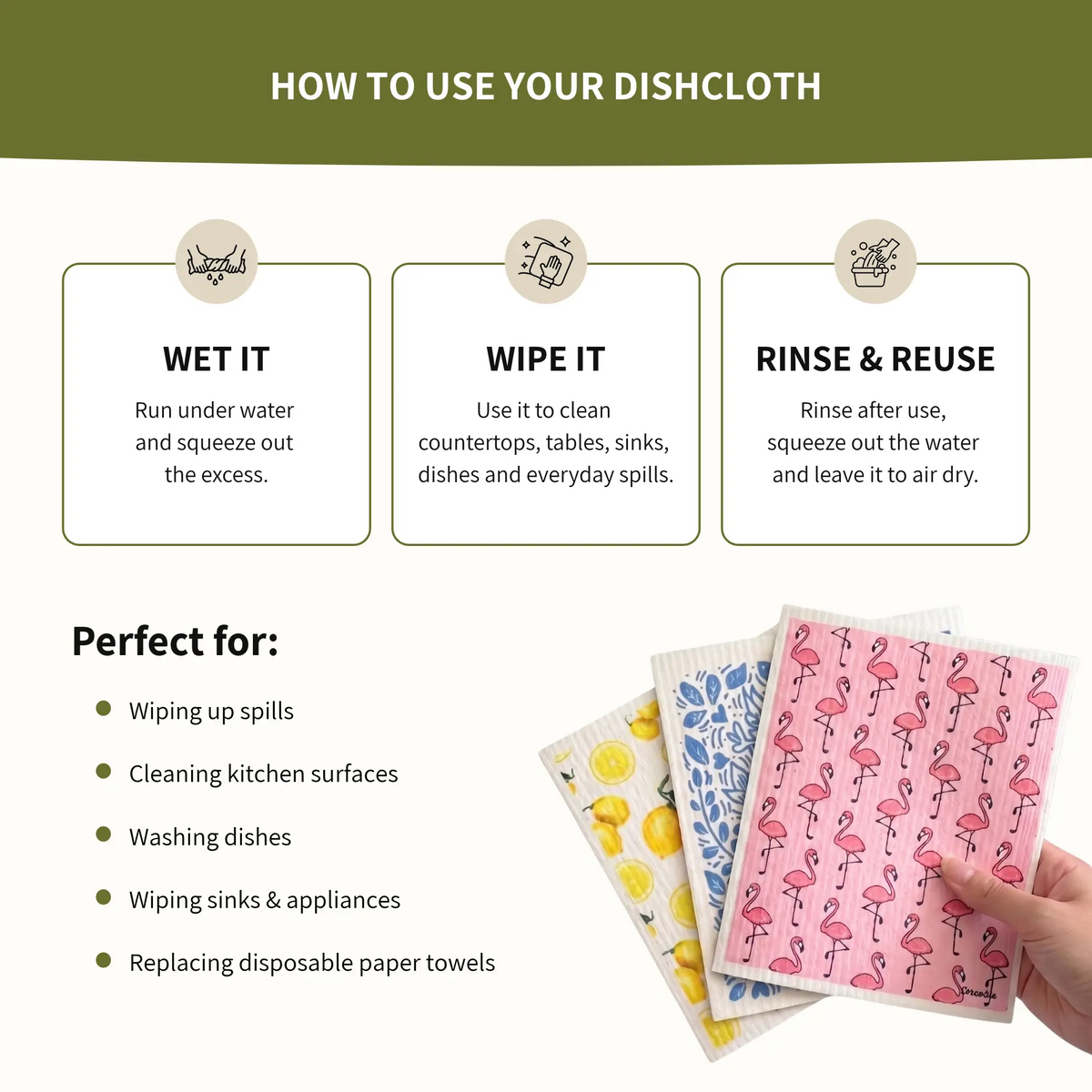 Fall Turkey Swedish Dishcloth | Reusable Paper Towels