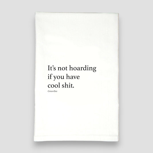 Hoarding Cool Stuff Kitchen Towel | Funny Tea Towel | Cotton Dish Towel Gift Green Bee Tea Towels