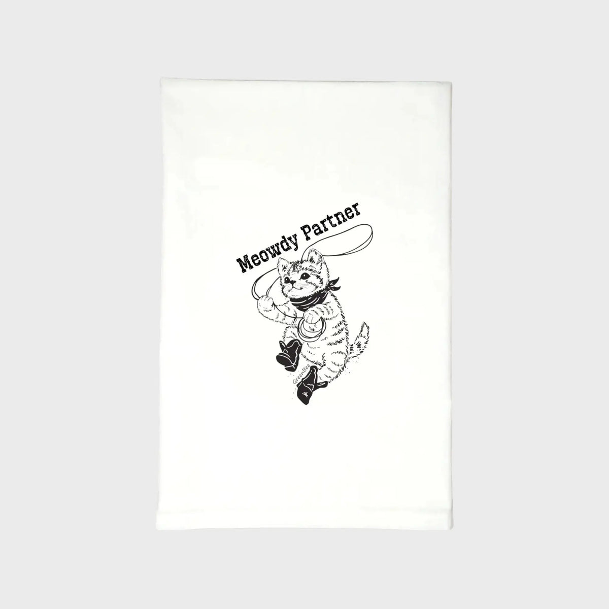 Meowdy Partner Funny Cat Kitchen Towel | Tea Towels | Cowboy