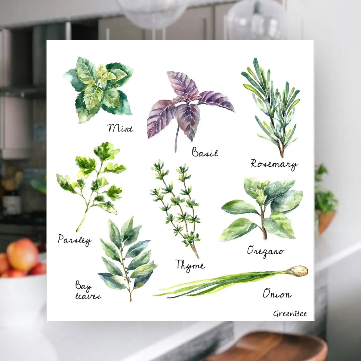Kitchen Herbs Swedish Dishcloth | Reusable Paper Towels