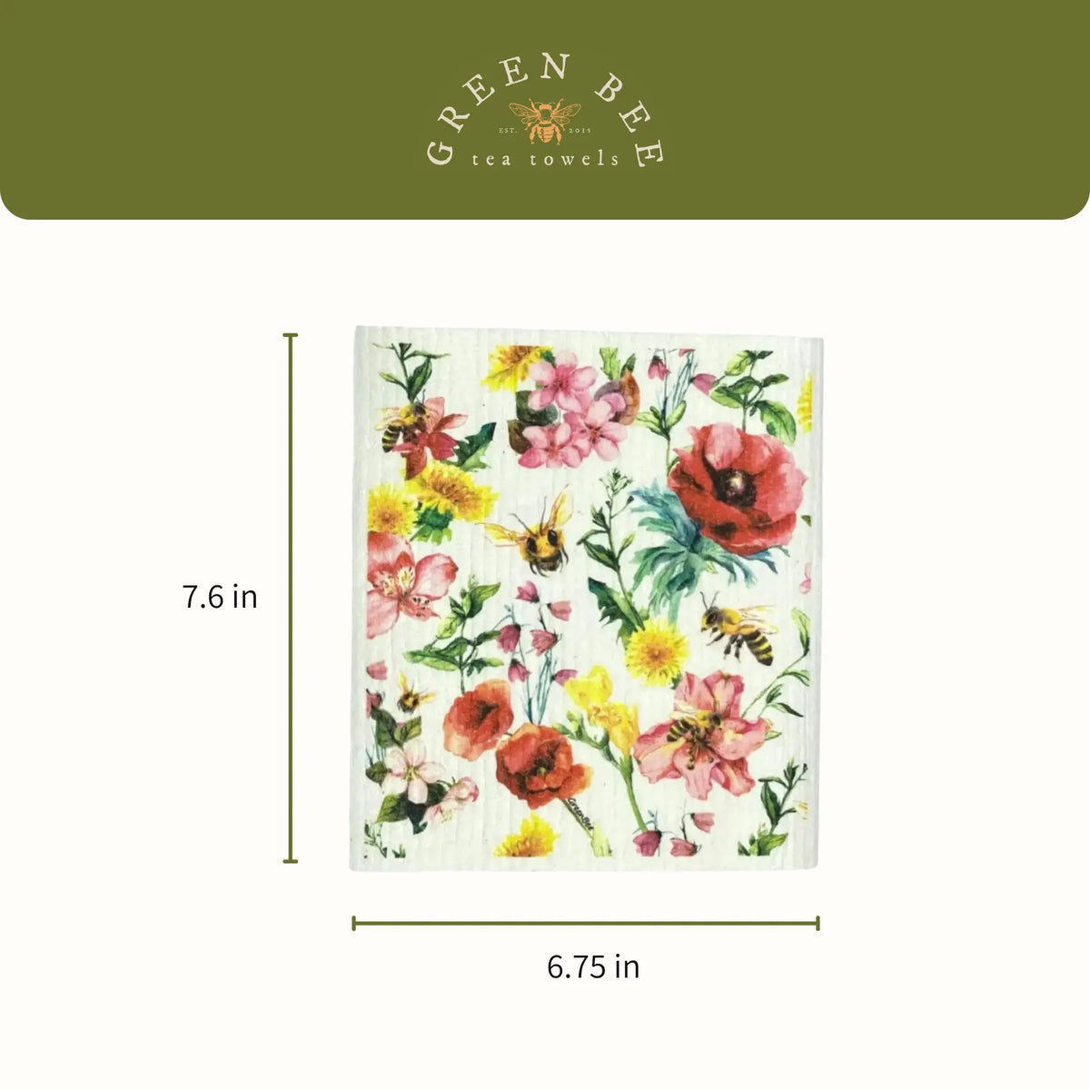 Summer Flower Swedish Dishcloth | Reusable Paper Towels