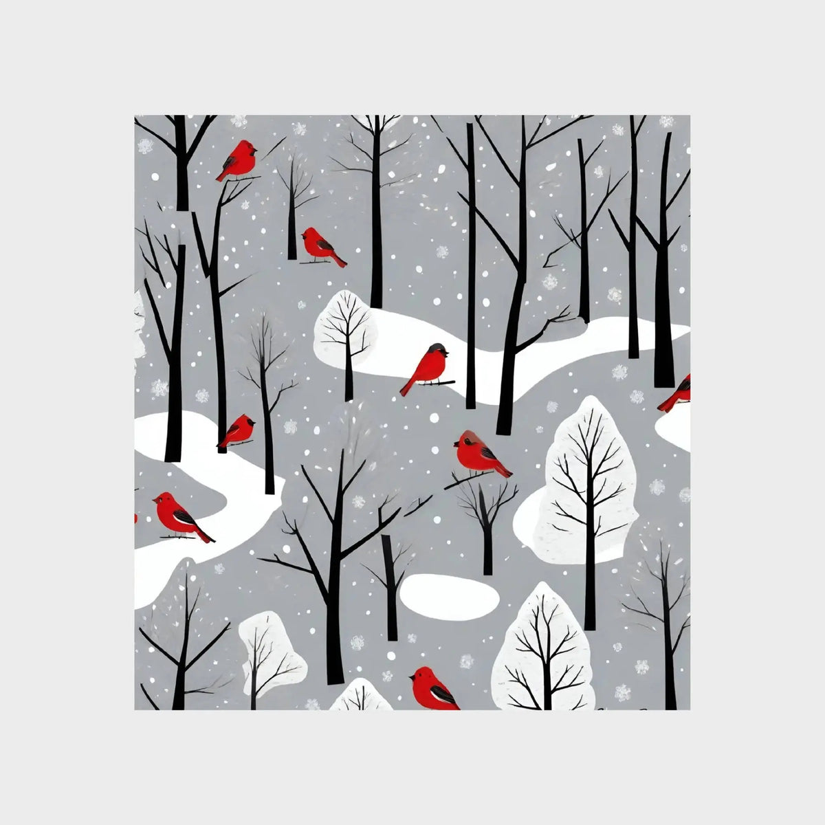 Winter Cardinals Swedish Dishcloth | Reusable Paper Towels
