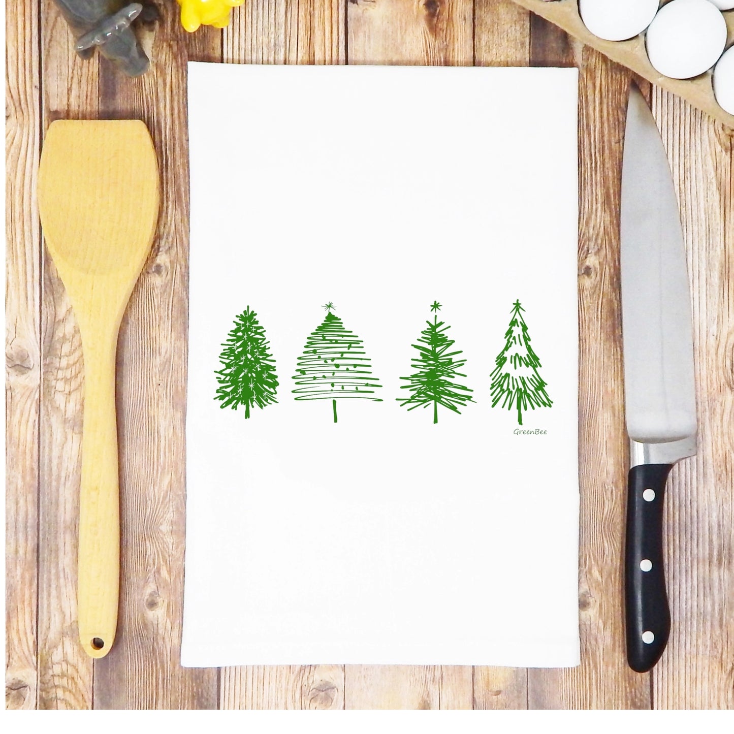 Scribble Trees Christmas Tea Towel