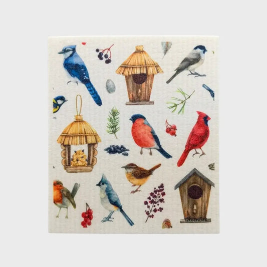 Bird Houses Swedish Dishcloth | Reusable Paper Towel