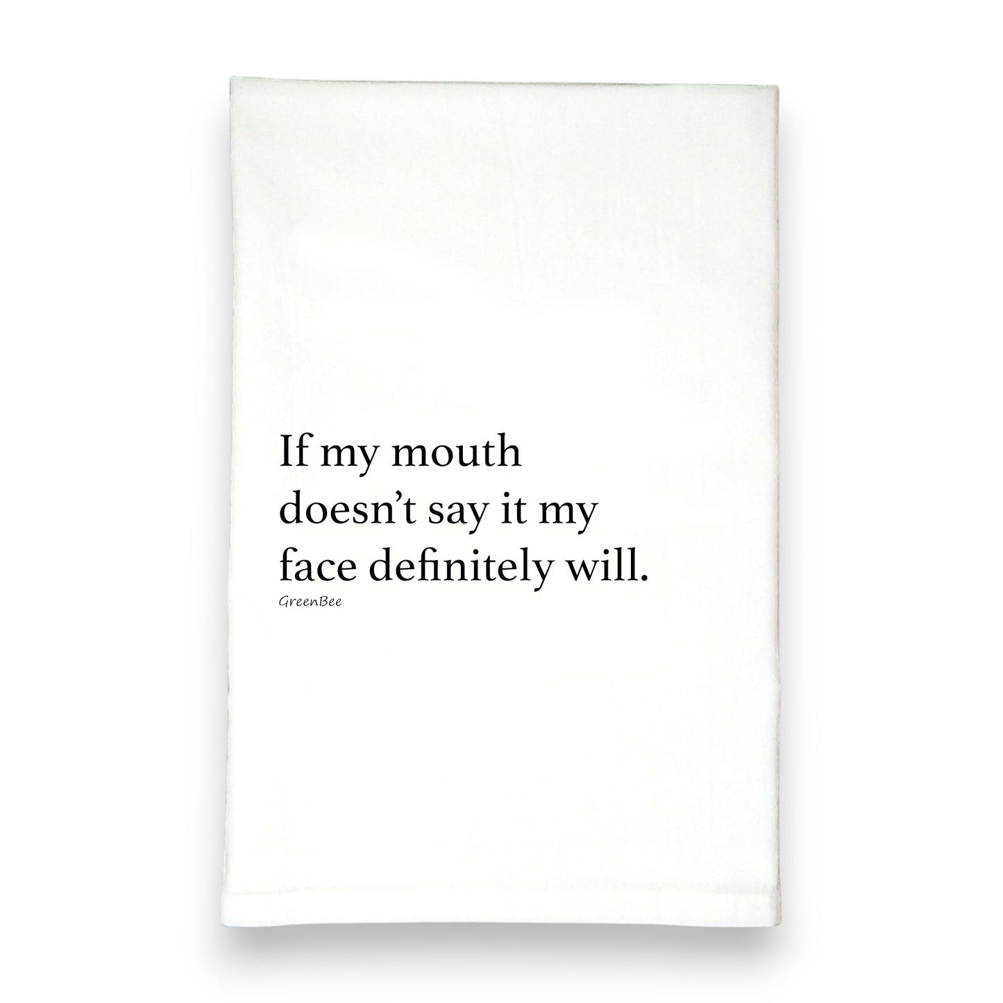 My Face Will Kitchen Towel | Funny Tea Towel Gift Green Bee Tea Towels
