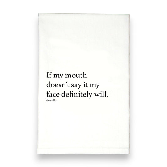 My Face Will Kitchen Towel | Funny Tea Towel Gift Green Bee Tea Towels
