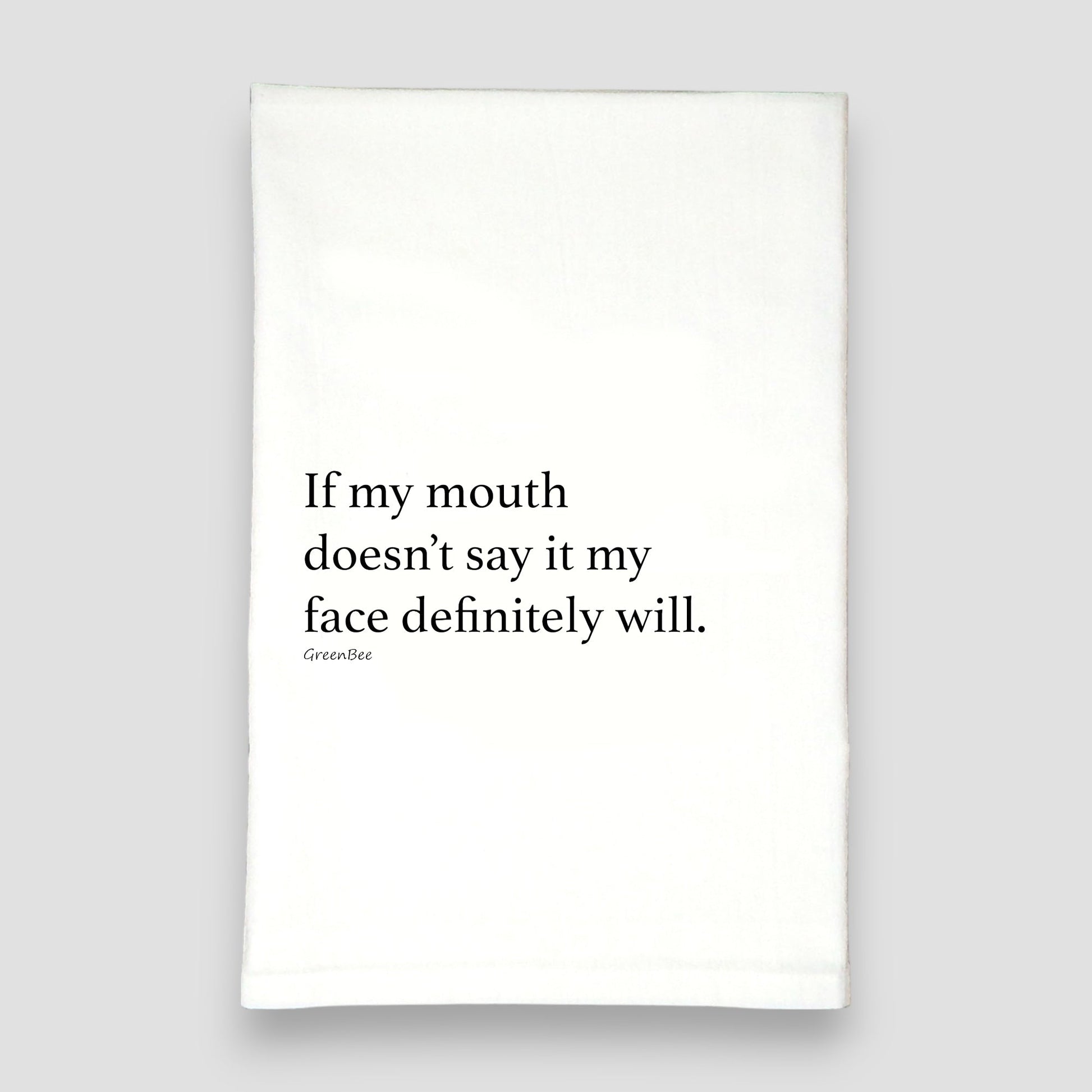My Face Will Kitchen Towel | Funny Tea Towel Gift Green Bee Tea Towels
