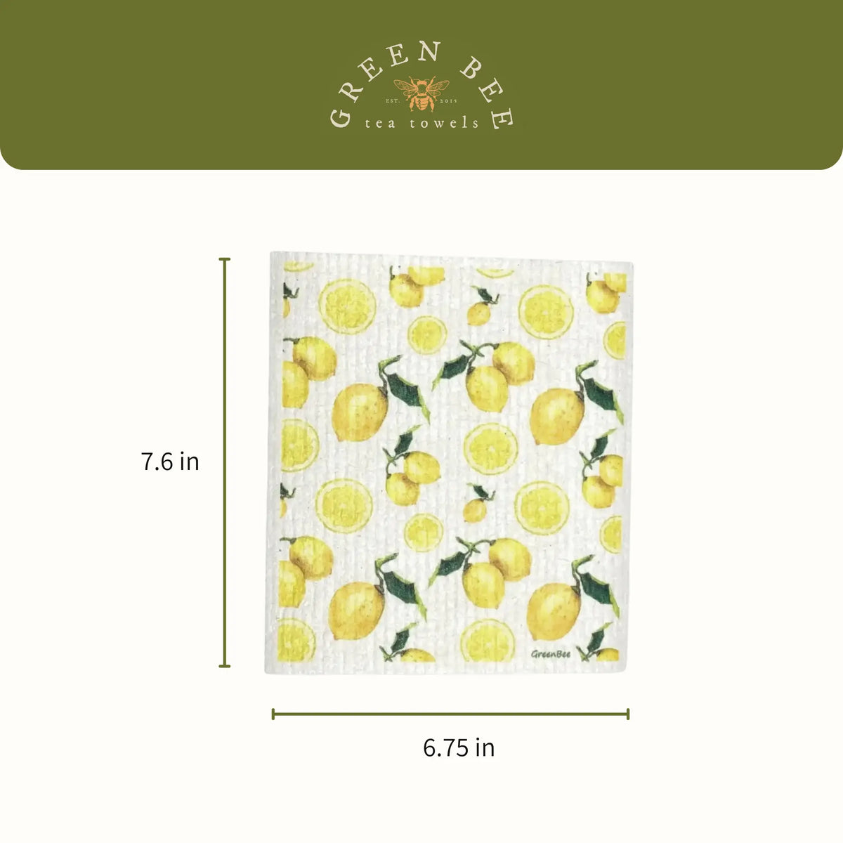 Lemon Pattern Swedish Dishcloth | Reusable Paper Towels