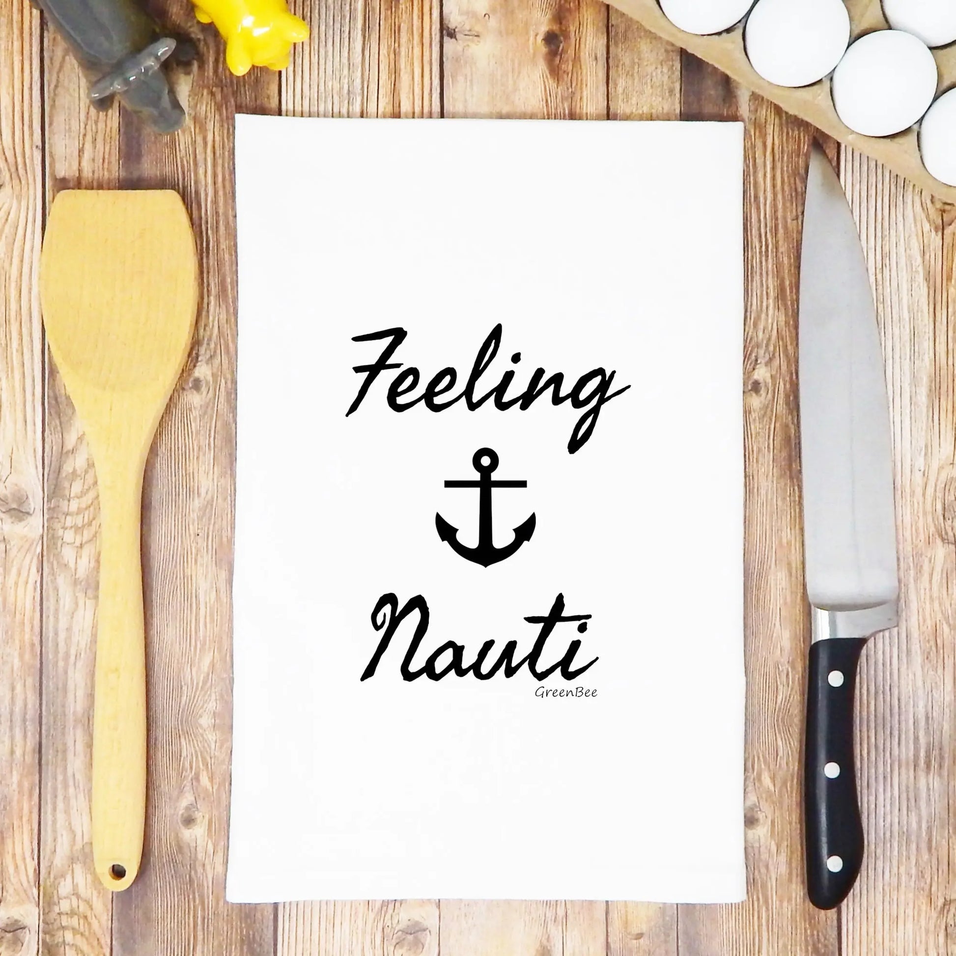 Feeling Nauti Flour sack towel Green Bee Tea Towels