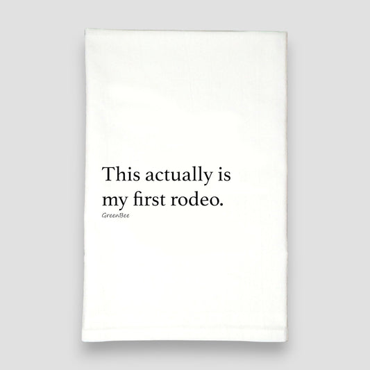 Not My First Rodeo Kitchen Towel | Funny Tea Towel | Cotton Dish Towel Gift Green Bee Tea Towels