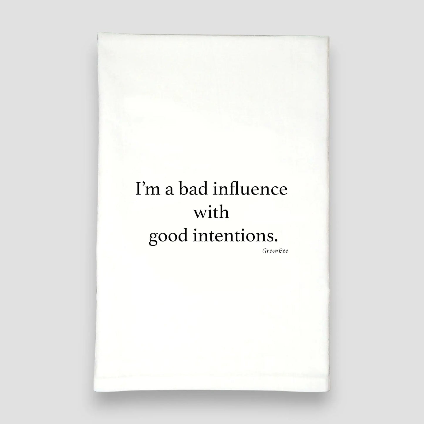 Good Intentions Kitchen Towel | Funny Tea Towel | Cotton Dish Towel Gift Green Bee Tea Towels