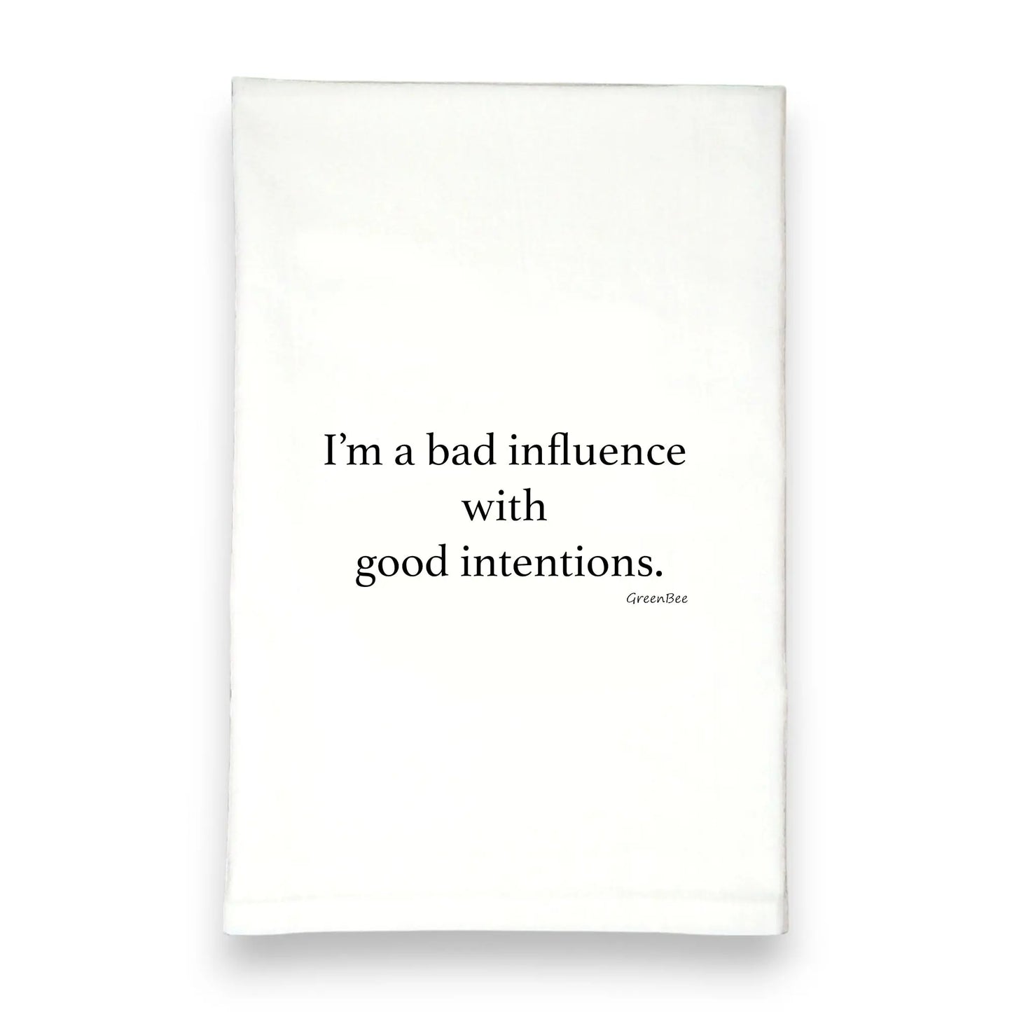 Good Intentions Kitchen Towel | Funny Tea Towel | Cotton Dish Towel Gift Green Bee Tea Towels
