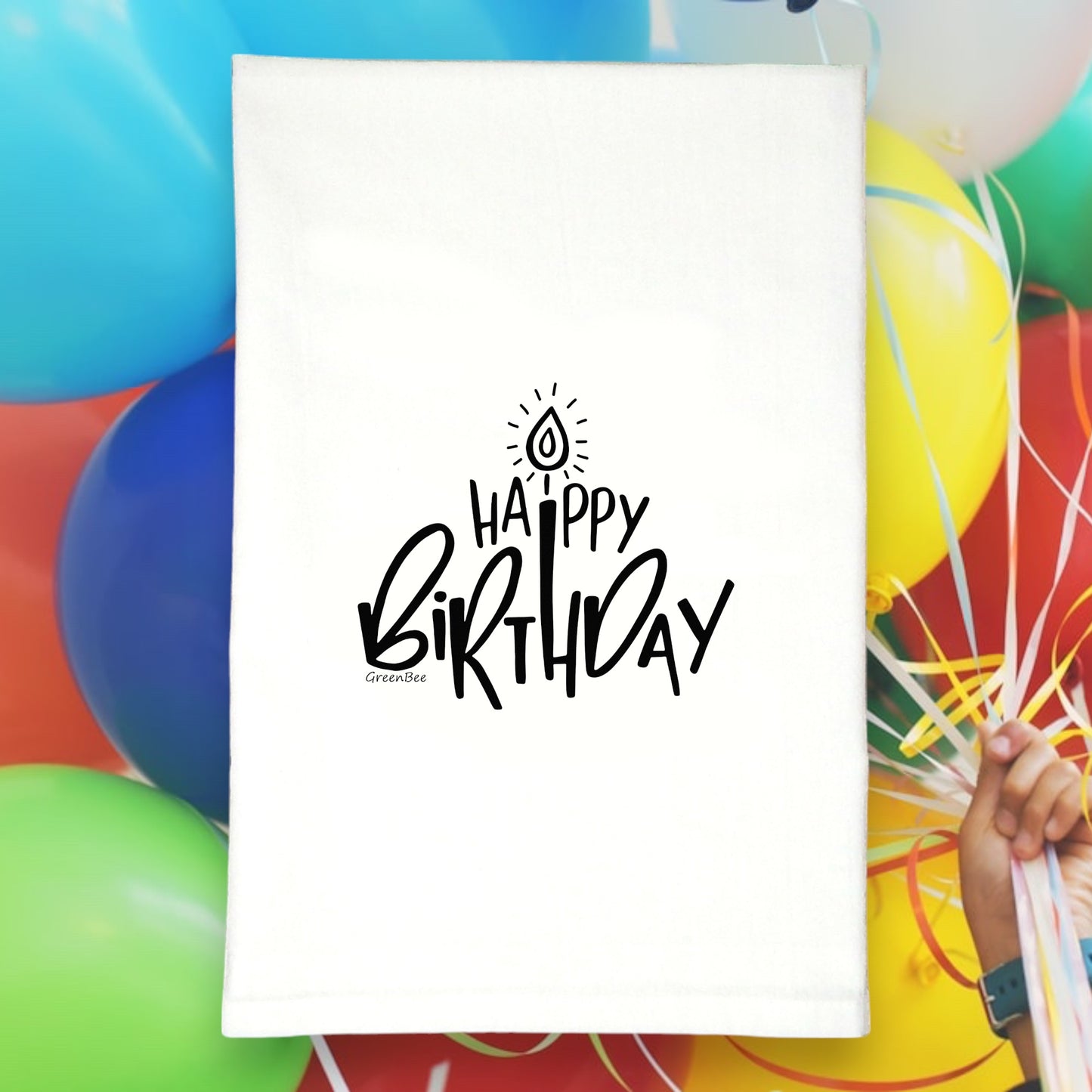 Birthday Dish Towel | Tea Towel | Rustic Kitchen Tea Towel