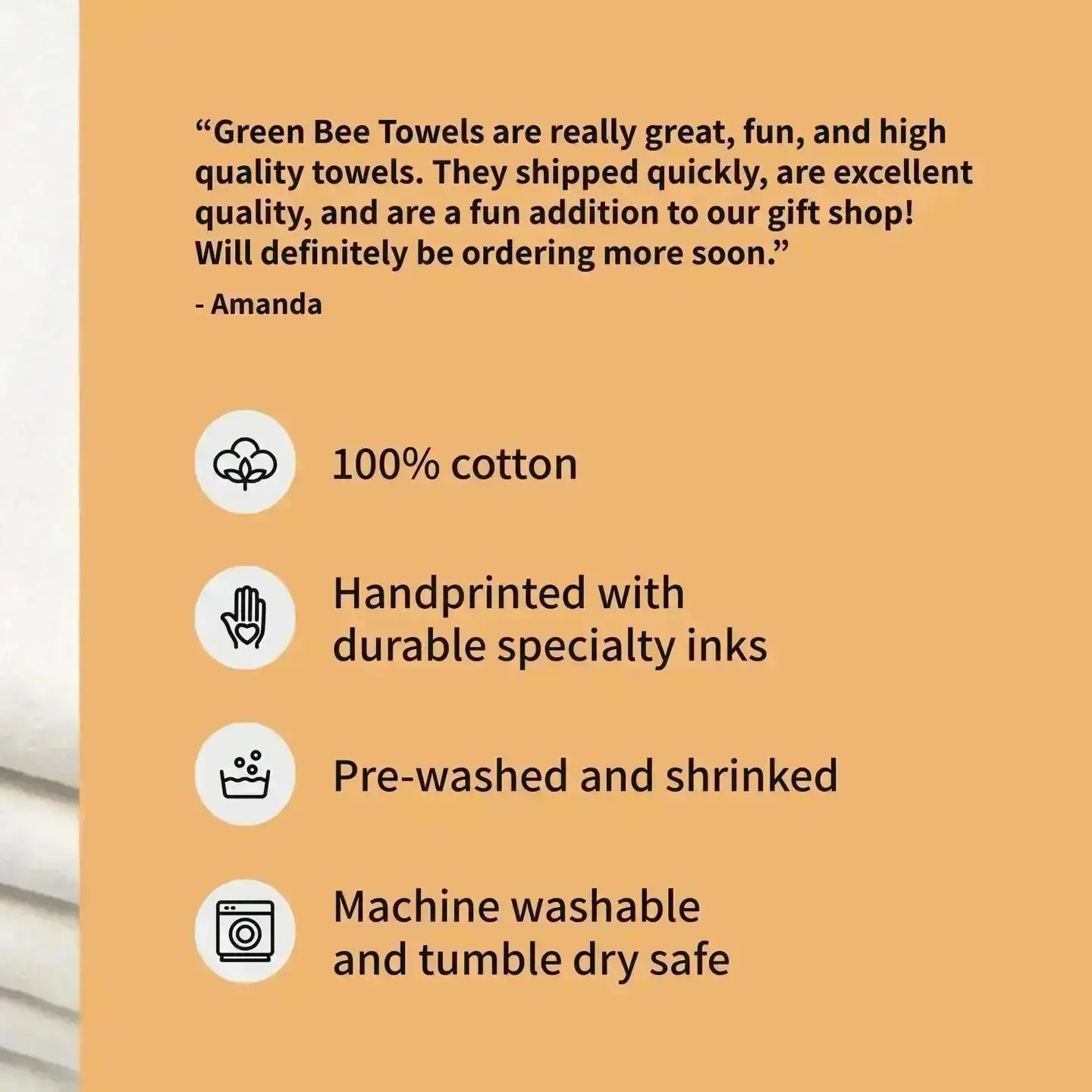 Green Bee Tea Towel benefits yellow 