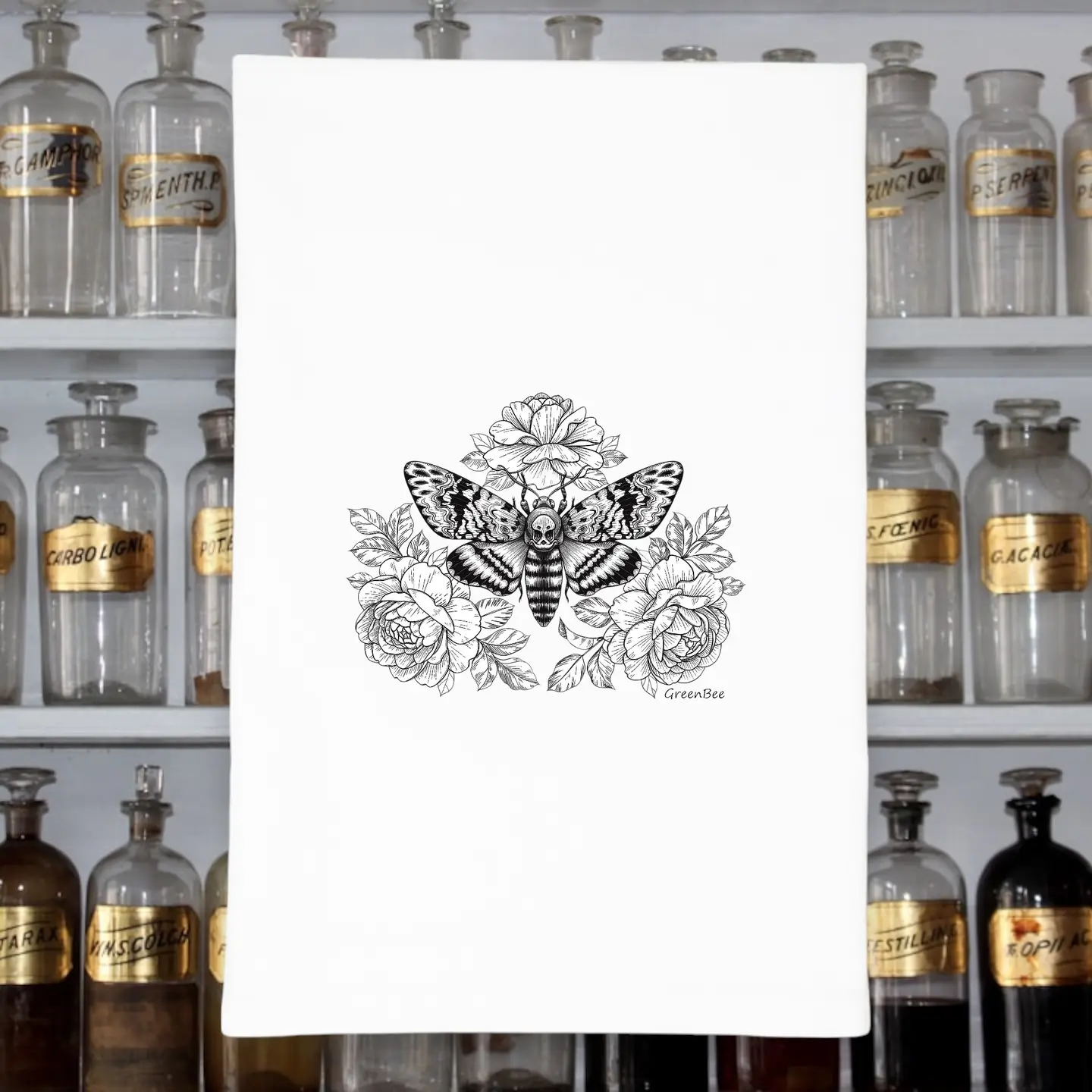 Moth Dish Towel | Insect Tea Towels | Kitchen Tea Towels