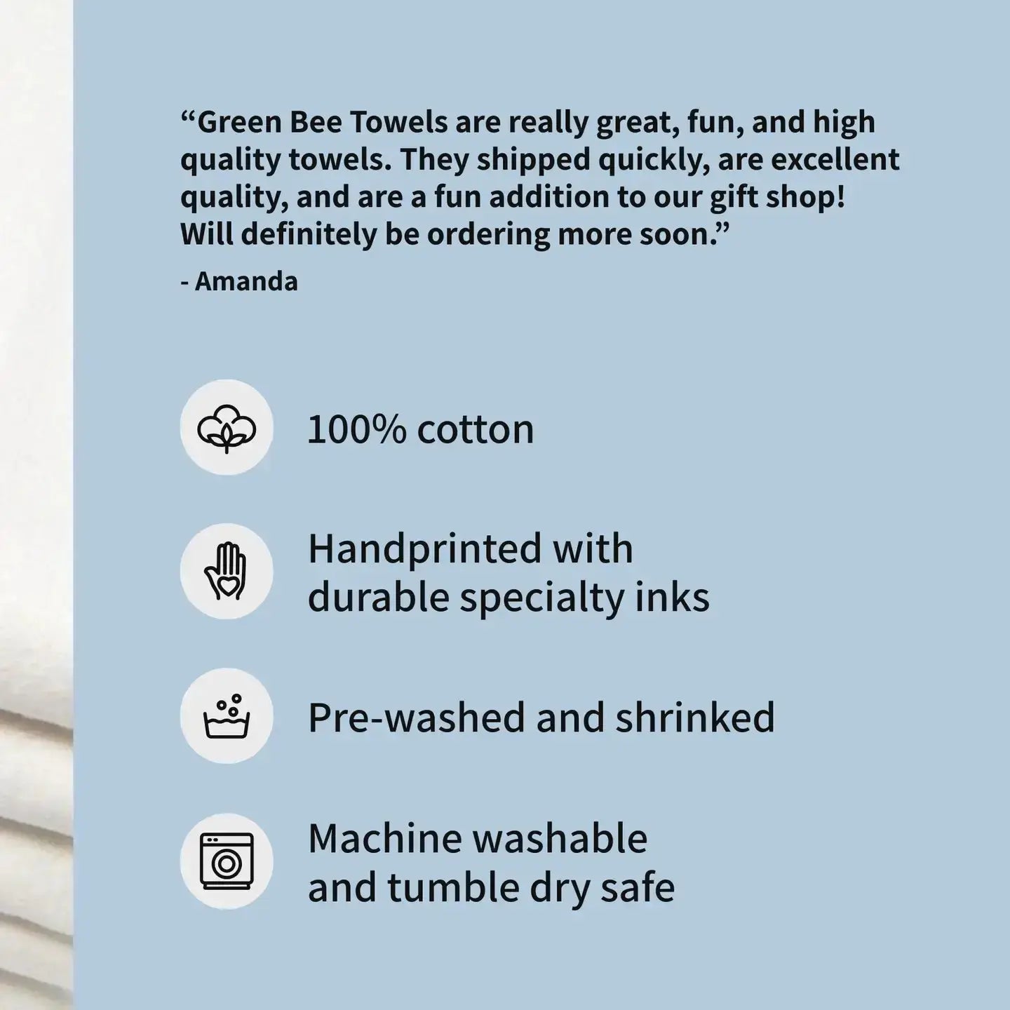 Green Bee Tea Towel benefits  blue 