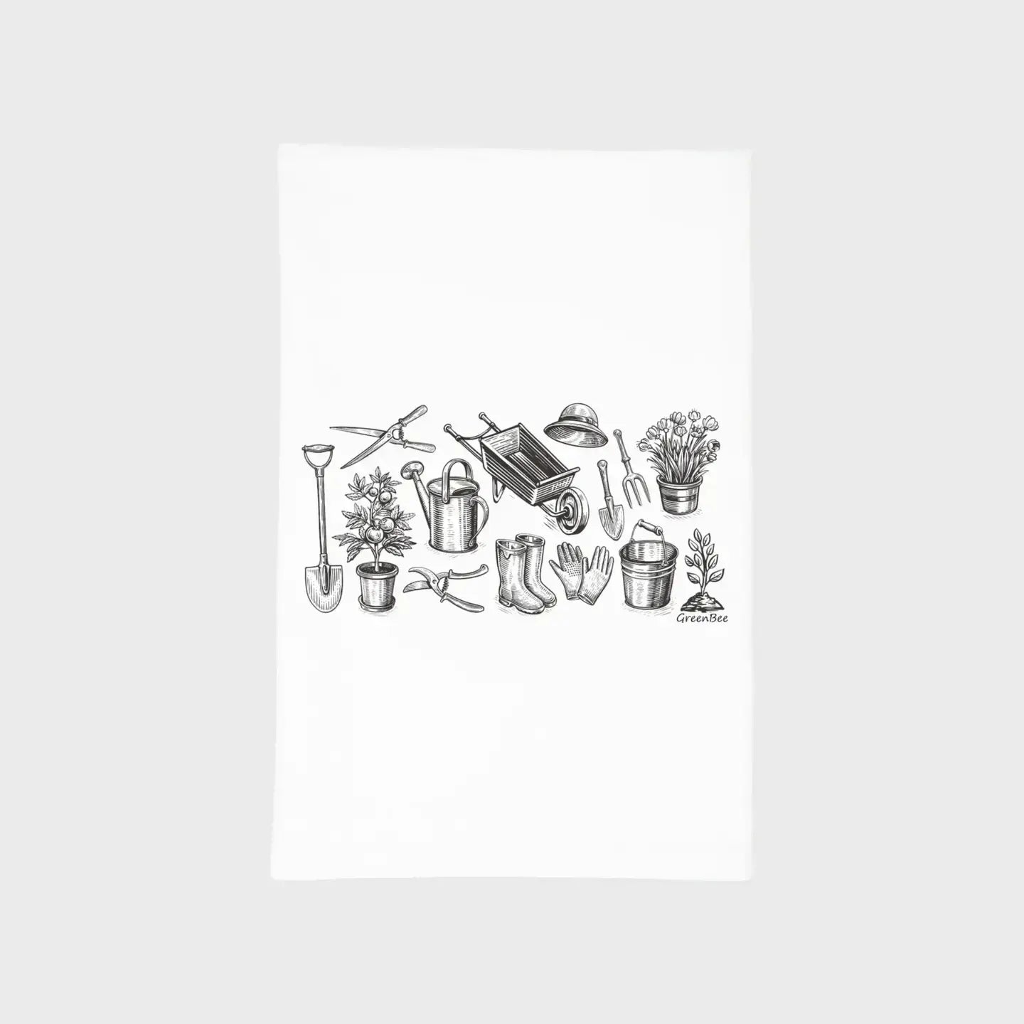 garden tools Kitchen Towels Green Bee Tea Towels