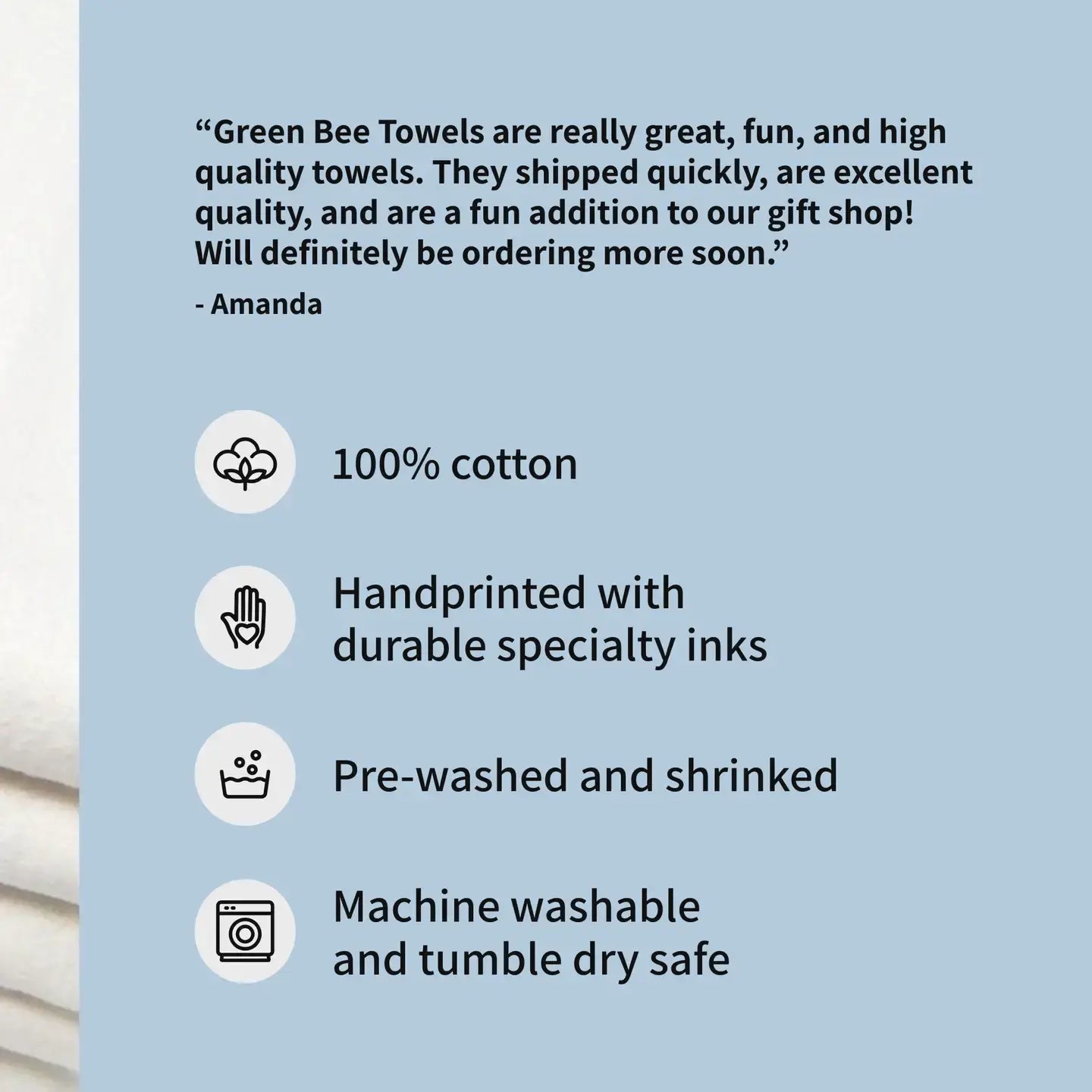 Green Bee Tea Towel benefits blue 