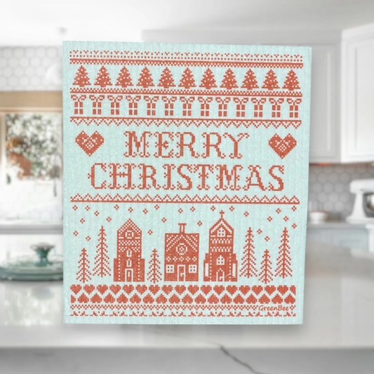 Merry Christmas Towel | Kitchen Cloth | Swedish Dish Cloth