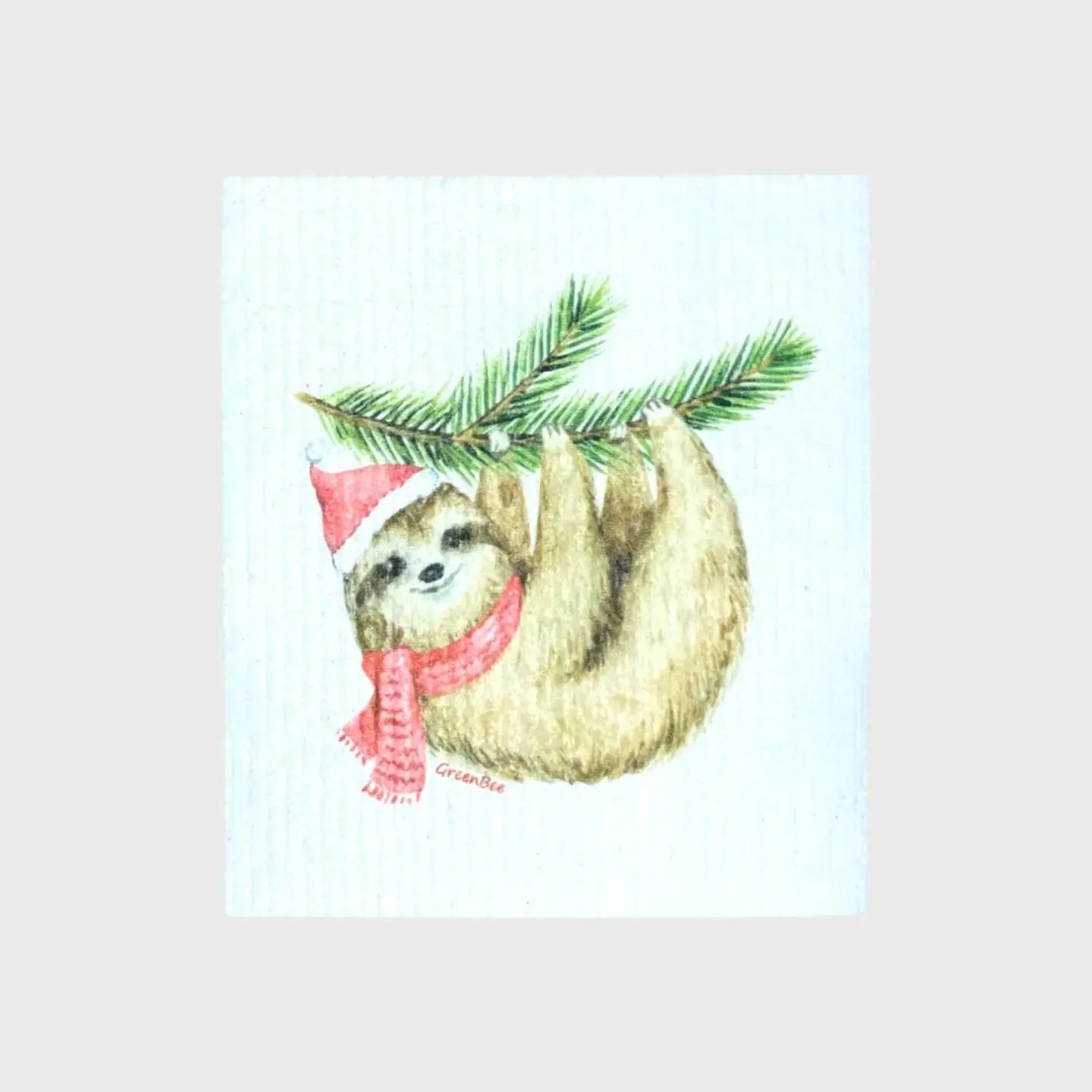 Christmas Sloth Towel | Kitchen Cloth | Swedish Dish Cloth Green Bee Tea Towels