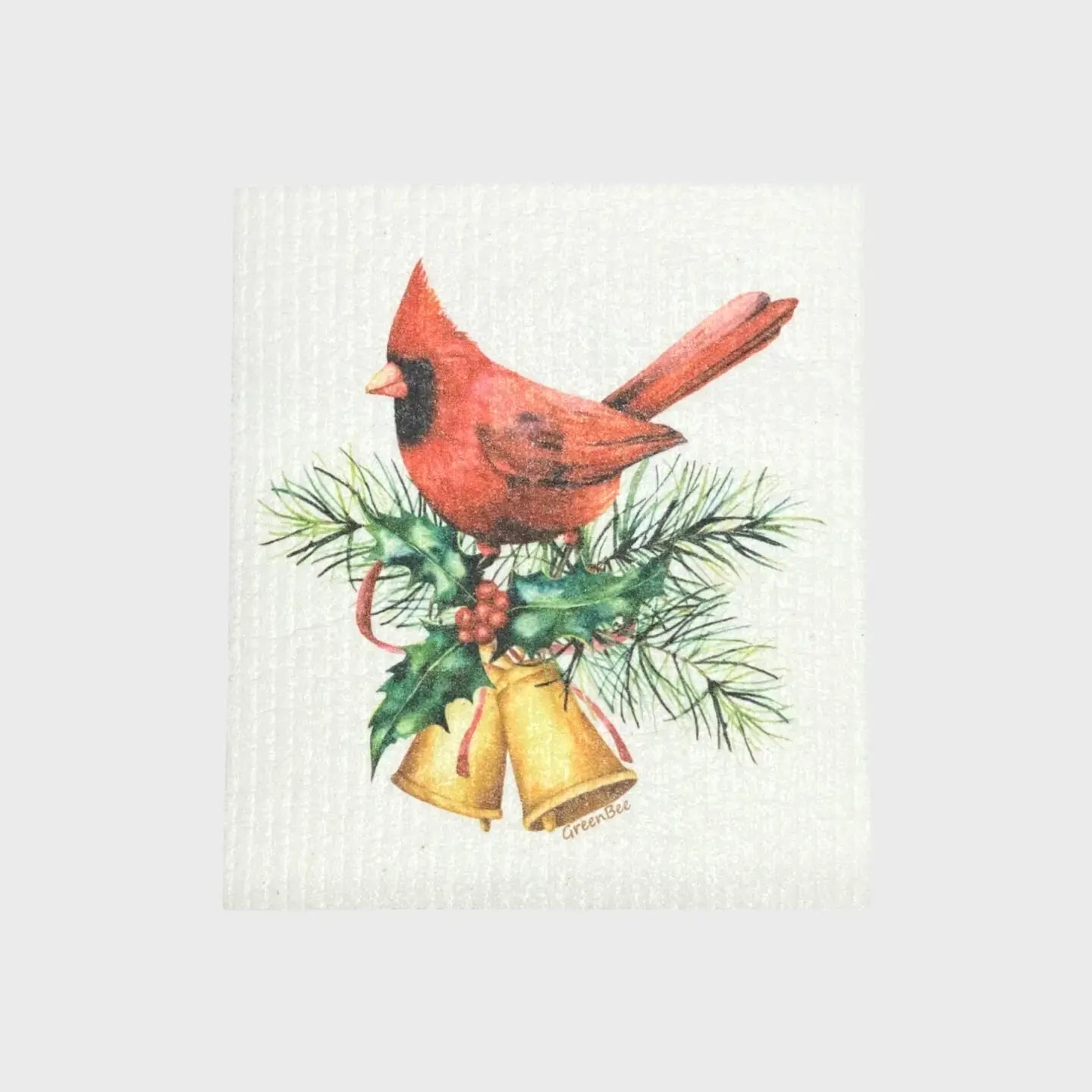 Christmas Cardinal Towel | Kitchen Cloth |Swedish Dish Cloth Green Bee Tea Towels