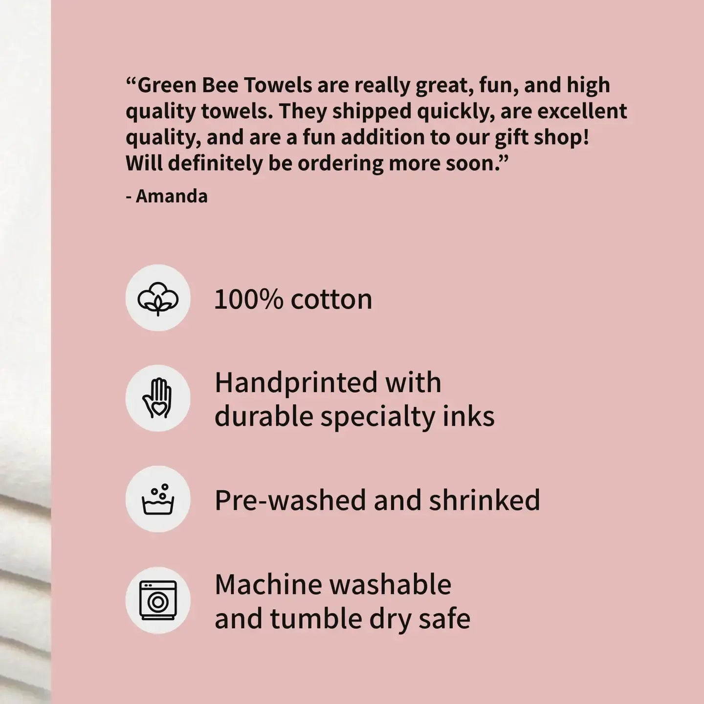I Love Mom Kitchen Towel | Tea Towels | Mothers Day Towels Green Bee Tea Towels