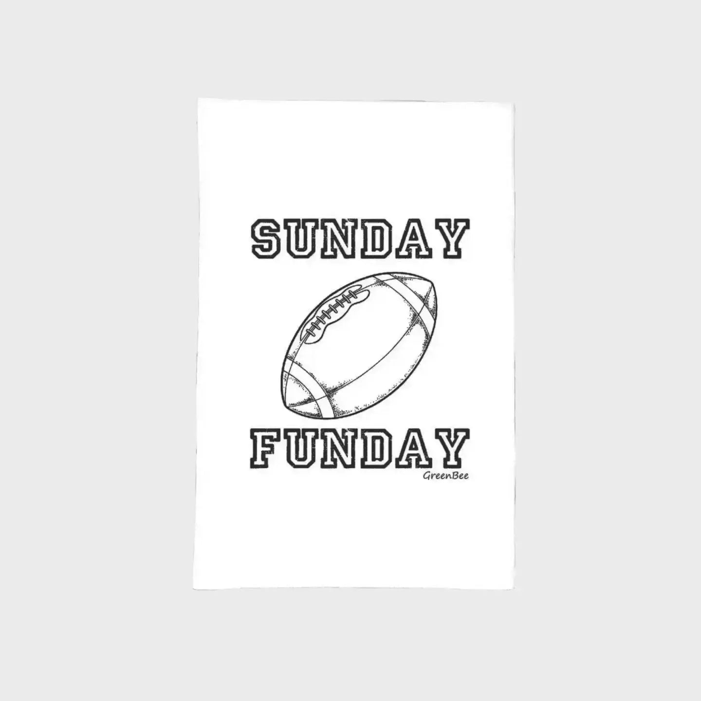 Sunday Funday Fall Football Tea Towel Green Bee Tea Towels