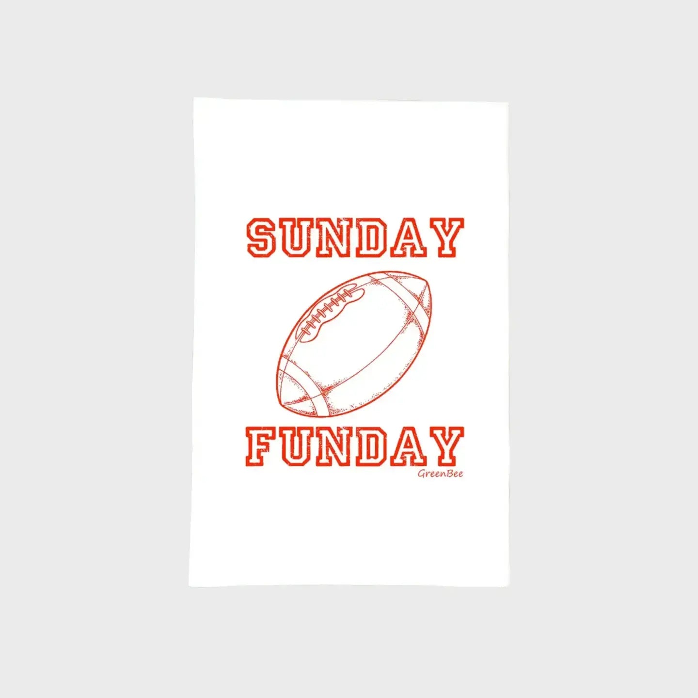 Sunday Funday Fall Football Tea Towel Green Bee Tea Towel