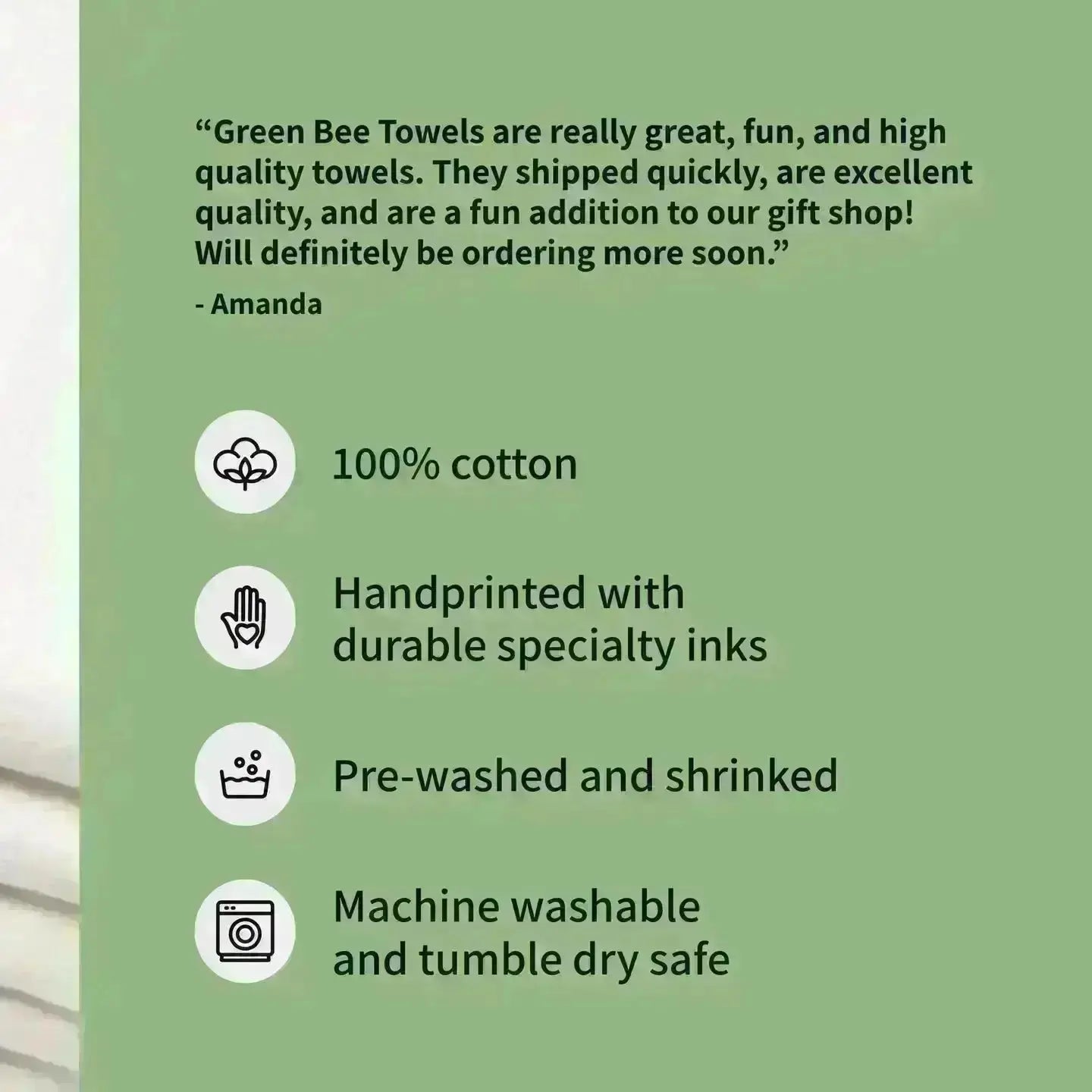 Succulents Kitchen Tea Towel Green Bee Tea Towels