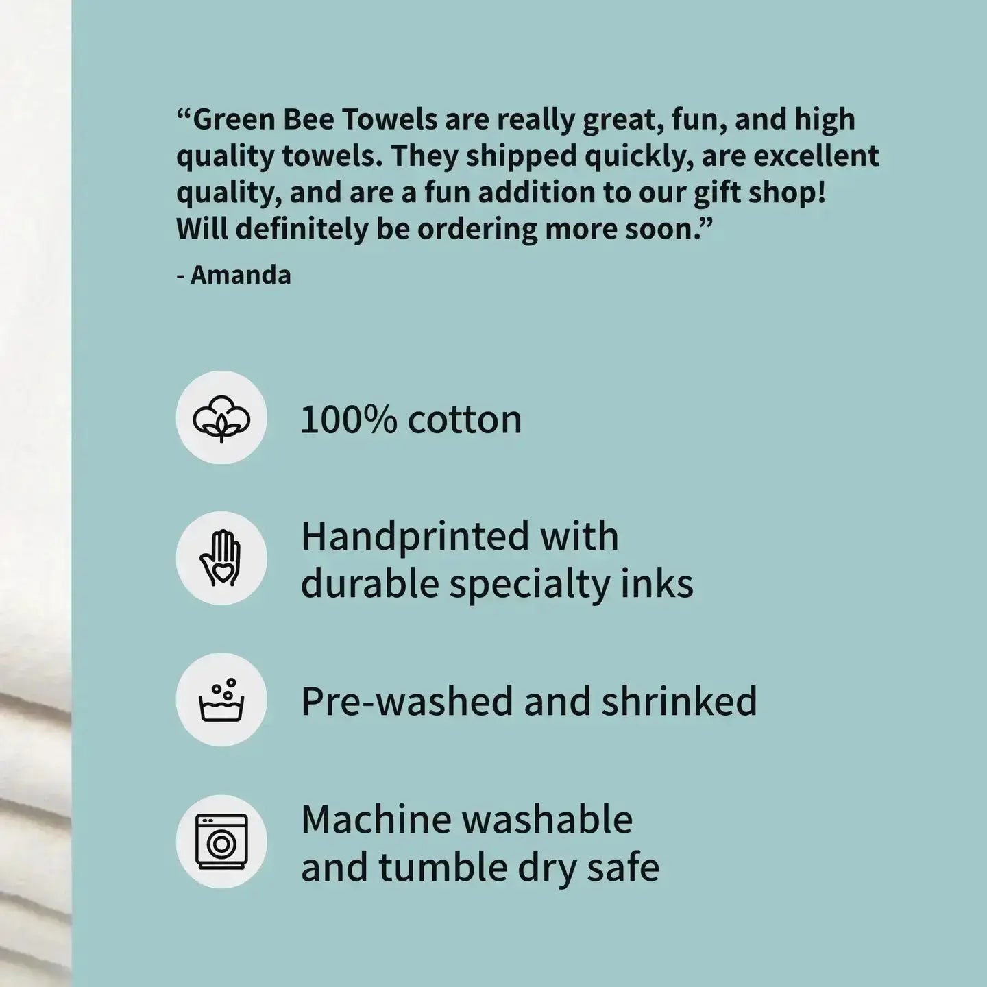 Green Bee Tea Towel Benefits Light Blue 